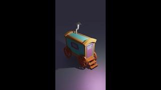 lowpoly blender wagon timelapse #shorts