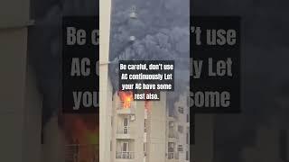 Fire in lotus due to AC blast noida #ytshorts #viral Plz be careful 