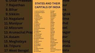 STATES AND THEIR CAPITALS OF INDIA INDIAN STATES AND CAPITAL #states #capital