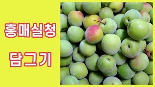 홍매실청 담그기/비정제원당으로 매실청 담그는법/홍매실액기스 만들기/매실액 만드는법/Maesil-cheong(Plum Syrup) with Unrefined Sugar