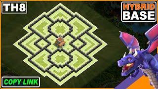 NEW! TH8 Trophy/Hybrid Base 2024 COPY LINK - Clash of Clans