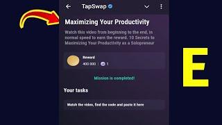 Maximizing Your Productivity | Tapswap Code | 10 Secrets to Maximizing Productivity as Solopreneur