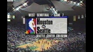 NBA On NBC - Rockets @ Sonics 1993 WCSF Deciding Game 7 Highlights