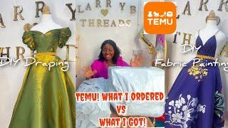 DIY Prom Dress Draping and Fabric Painting | What I Ordered VS What I Got from TEMU