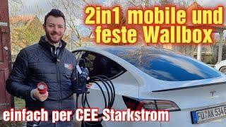 E-Auto mit 11kW an der CEE Starkstrom Steckdose laden. Wer braucht noch eine Wallbox?