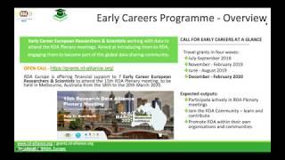 RDA Europe Early Career and Expert grants – Overview and Q&A session