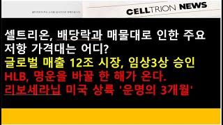 (셀트리온, HLB)셀트리온, 배당락과 매물대로 인한 주요 저항 가격대는 어디?/HLB, 명운을 바꿀 한 해가 온다.리보세라닙 미국 상륙 '운명의 3개월'