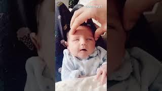 Newborn Baby Looks Relaxed While Enjoying Head Massage | Shorts