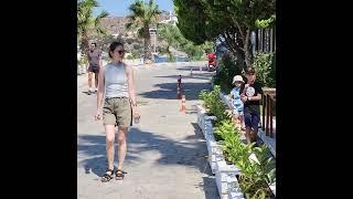 Rustem Yermekbayev and Zulfira Tazetdinova and kids walking around Bodrum.