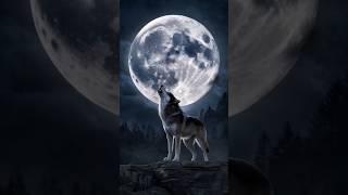 A Lone Wolf Howling at the Full Moon