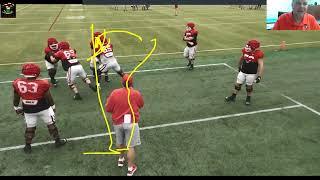 Georgia OL coach Stacy Searels - Gap Scheme Double Teams (Gallop Technique)