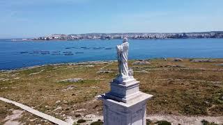 Statue of Saint Paul, St. Paul's Bay, Malta Drone Footage Montage (St. Paul's Islands)
