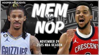 New Orleans Pelicans vs Memphis Grizzlies Full Game Highlights | Nov 29 | 2025 NBA Season