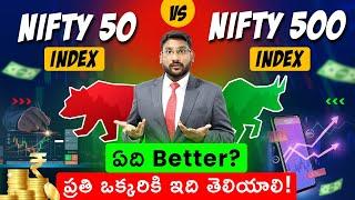 Nifty 50 vs Nifty 500 In Telugu - Is Nifty 500 index fund better than Nifty 50 Index fund? | Kowshik