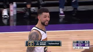 High IQ buzzer beater play from De'Aaron Fox forces Austin Rivers to laugh off a TECH foul before HT