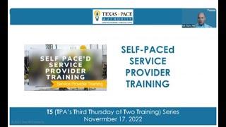 T5 Webinar: TPA Launches a Self PACE-d Online Service Provider Training