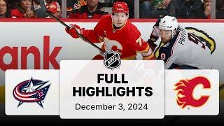 NHL Highlights | Blue Jackets vs. Flames | December 03, 2024