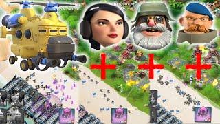 BOOM BEACH ТЯЖЕЛЫЙ ВЕРТОЛЕТ + БОМБАРДИР + БАЗУКА + ГРЕНАДЕР