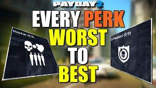 Every PERK ranked WORST to BEST! (Payday 2)