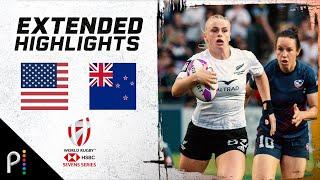 USA v. New Zealand | 2024 HSBC WORLD RUGBY SEVENS HIGHLIGHTS | 4/7/24 | NBC Sports