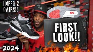 YES SIR I NEED 2 OF THESE!! FIRST LOOK 2024 JORDAN 3 BLACK CEMENT OVERVIEW & COMPARISON TO 2018 PAIR