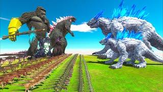 Dinosaurs revolt battle with Godzilla Evolved x KONG + Super Godzilla + Shin Godzilla VS Team SHIMO