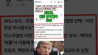 트럼프, 이란 공격계획 승인