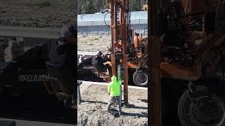#roadconstruction #roadwork   Closeup view of guard post setting
