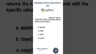 Multiple Choice Questions on Python (Short - 08)