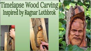 Timelapse Wood Carving Inspired by Ragnar Lothbrok from "The Vikings"