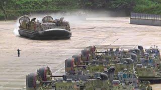 Parking US Navy Gigantic LCAC Hovercraft After Mission