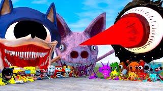 NEW MR SUN SPRUNKI PHASE VS ALL SONIC TAPES FAMILY In Garry's Mod!