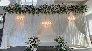 DIY- Long & Elegant Floral Wedding Backdrop DIY- 18ft Floral Backdrop