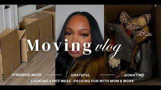 MOVING VLOG: Stressful move, decluttering, donating, emotionally grateful, laughs with mom & more