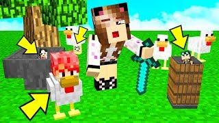 NASCONDINO IN MEZZO AI POLLI DI MINECRAFT DA PICCOLISSIMI!