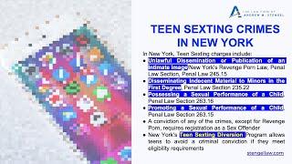 Teen Sexting Laws in New York / NYC Teen Sexting Lawyer