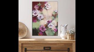 Floral Abstract  Painting with acrylic , Abstrakte Malerei Blumen malen  Acry/MariArtHome