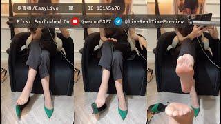 易直播 简一 silk feet wecon5327@youtube foot pantyhose high-heel