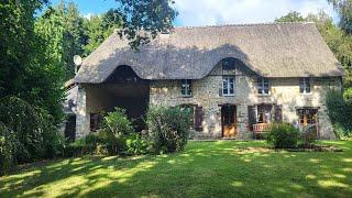 Thatched House with grounds in Normandy #thatchedhouse #normandyhome #frenchpropertyforsale