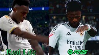 Vinicius Jr Champions League Final Celebration In Fc25 Comparison - EAFC25