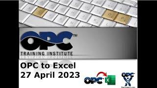 Webinar - OPC to Excel 2023