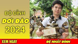 Bộ đỉnh đồng dơi đào - Bộ đỉnh 30kg trên ban thờ gia tiên
