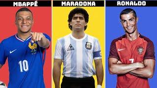 Comparison: Mbappe vs Maradona vs Ronaldo: Battle of the Football Titans!