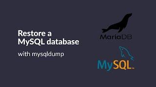 Restore MySQL database with MySQLdump (from the command line)