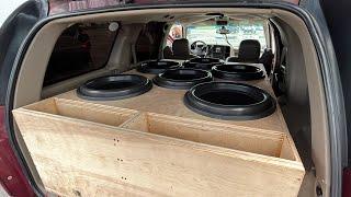 6 18" SUBWOOFERS BEATING DOWN THE BLOCK!!!