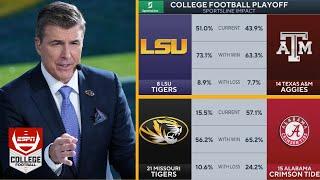 ESPN previews College Football Playoff Bracket Week 9: LSU and Texas A&M battle to keep hopes alive