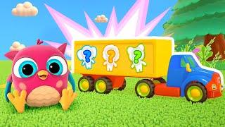 Hop Hop the Owl & a tow truck with animals' wagon. New episodes of funny cartoons for kids.