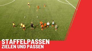 Staffelpassen | Passspiel // Fußballübung mit Spaß / Kinderfußball-Training [Passen / Wettkampf]