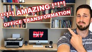 !*!*! Amazing Office Transformation !*!*! - DIY Computer Desk and Hanging Bookshelf