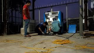 Máy nén khí Kobelco ve chai chạy thử cho khách,Kobelco air compressor has been tested for passengers